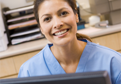 Woman in dental office